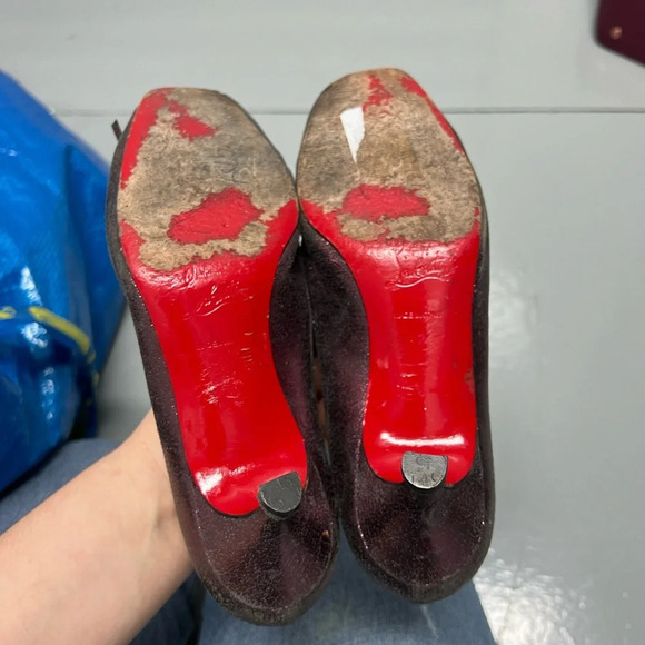 Christian Louboutin Purple Sparkle Kitten Heel Ballet Heels, size 37 - Picture 6 of 11